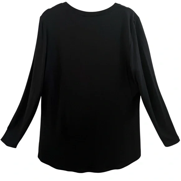 CAbi TOP, Size S, Black Long Sleeve Stretch Peekaboo Tee w/ Cutout, Style 4201. - Picture 11 of 11